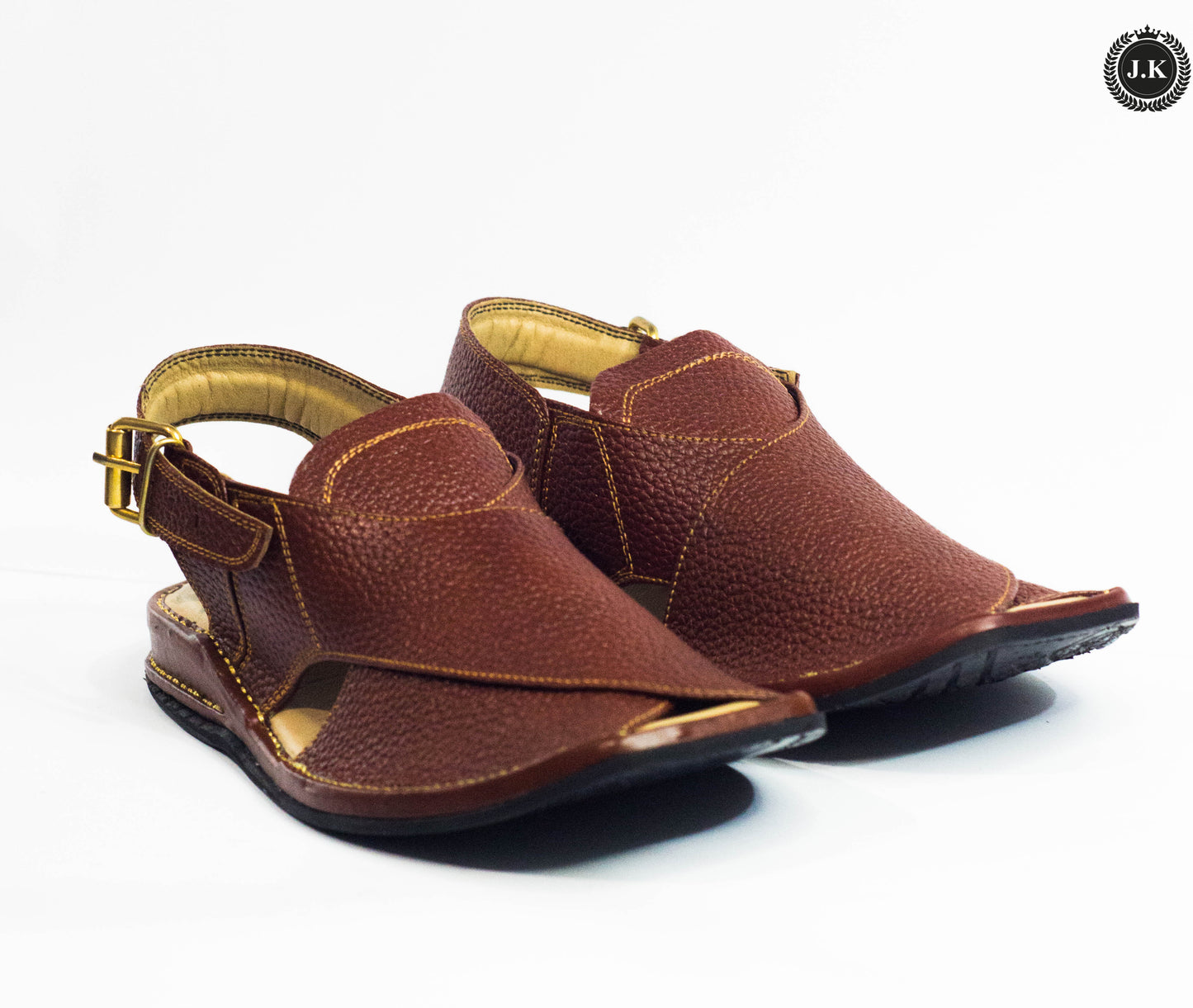 Leather-Textured Brown Peshawari sandal