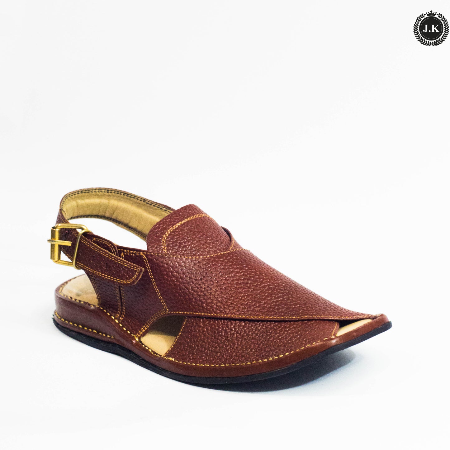 Leather-Textured Brown Peshawari sandal