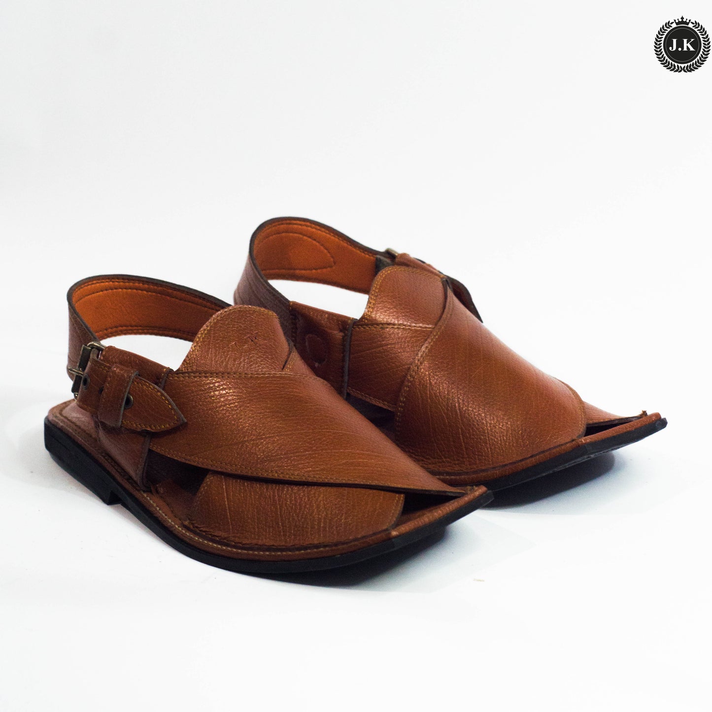 Brown Leather-Style Peshawari Sandals