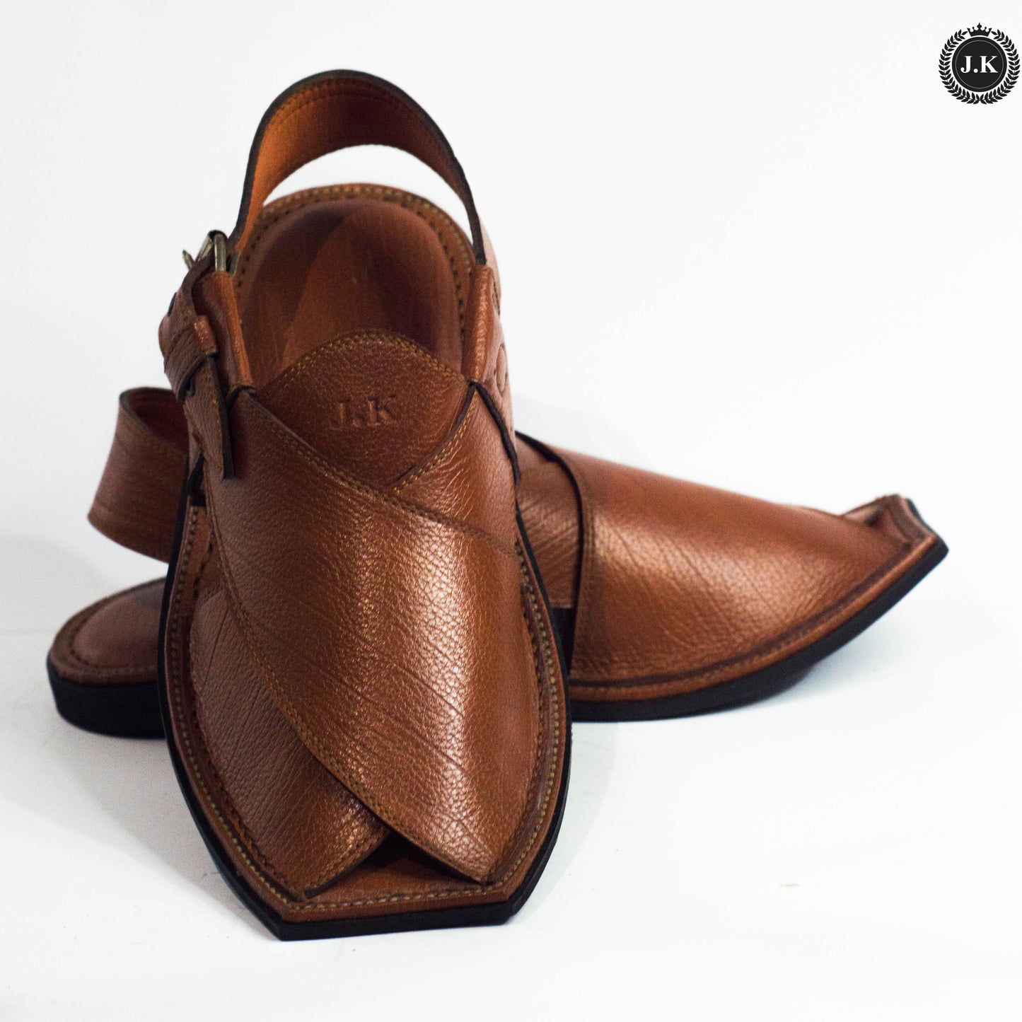 Brown Leather-Style Peshawari Sandals