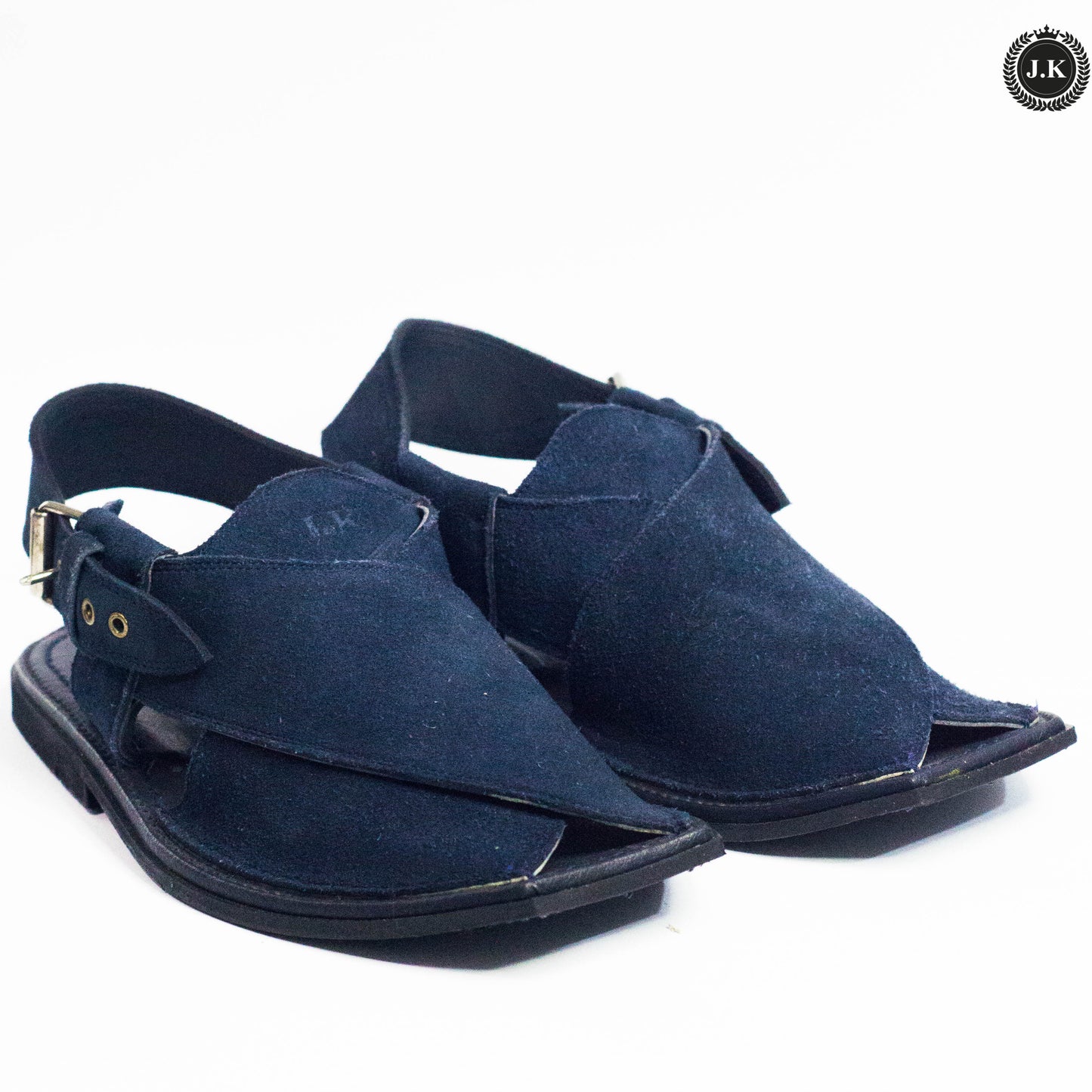 Leather Dark Gray-Blue Peshawari Sandals