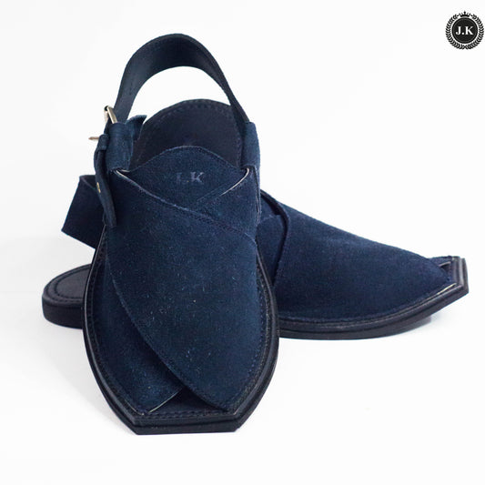 Leather Dark Gray-Blue Peshawari Sandals