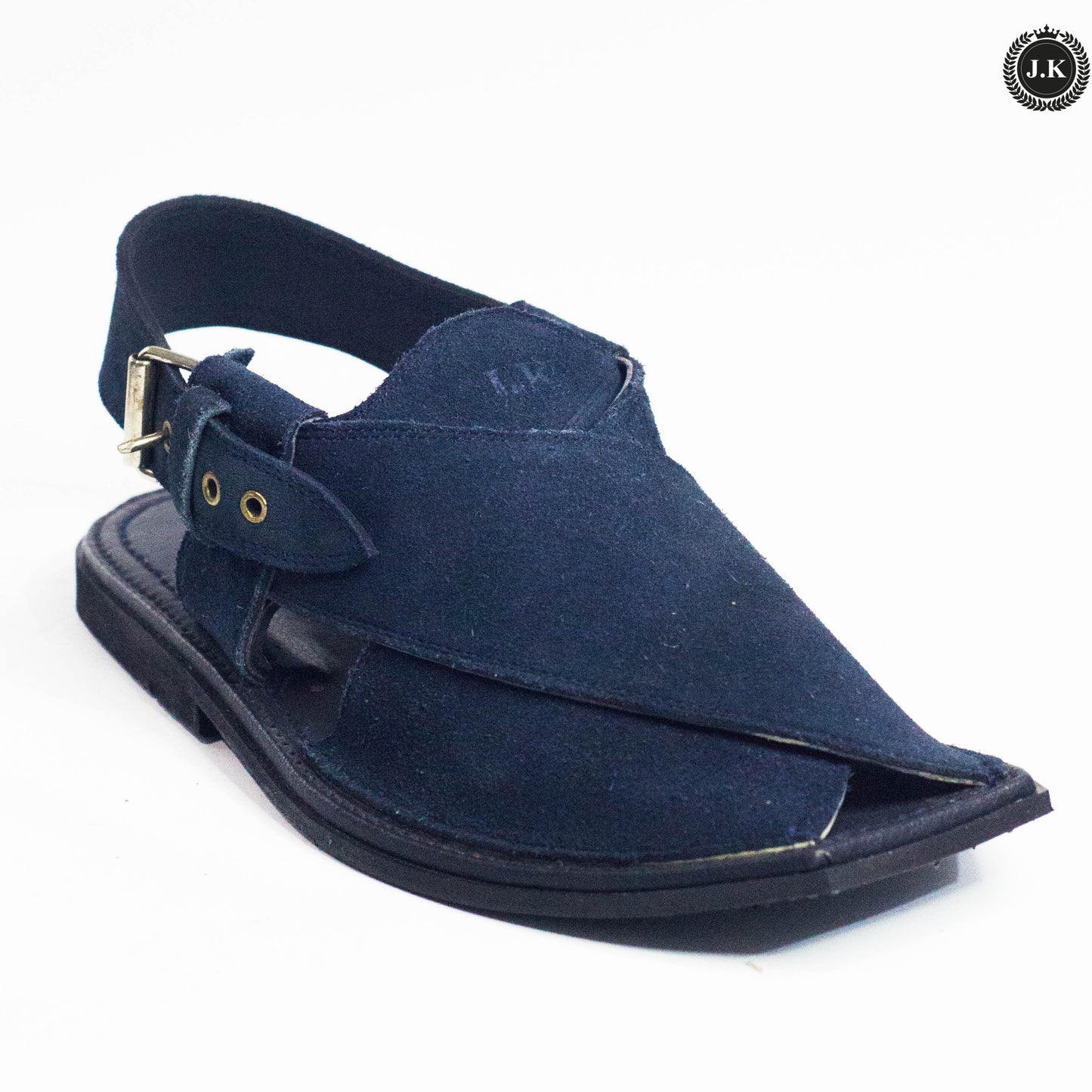 Leather Dark Gray-Blue Peshawari Sandals